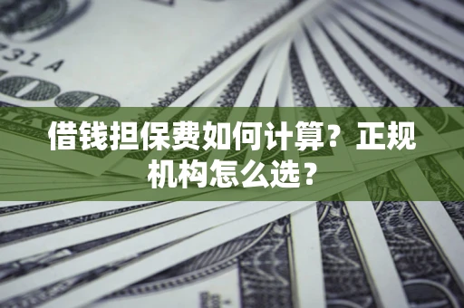 北京借钱担保费如何计算？正规机构怎么选？