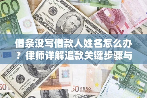 北京借条没写借款人姓名怎么办？律师详解追款关键步骤与证据链构建